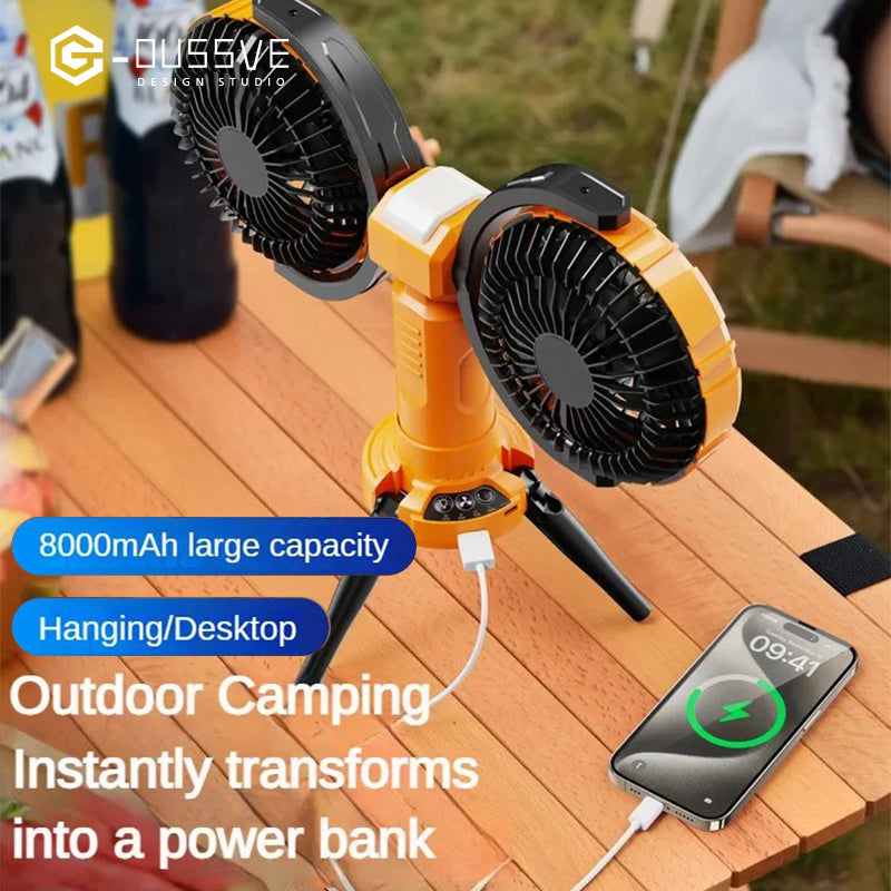 G-OUSSVE｜360-Degree Rotating Dual-Head Fan with Oscillation