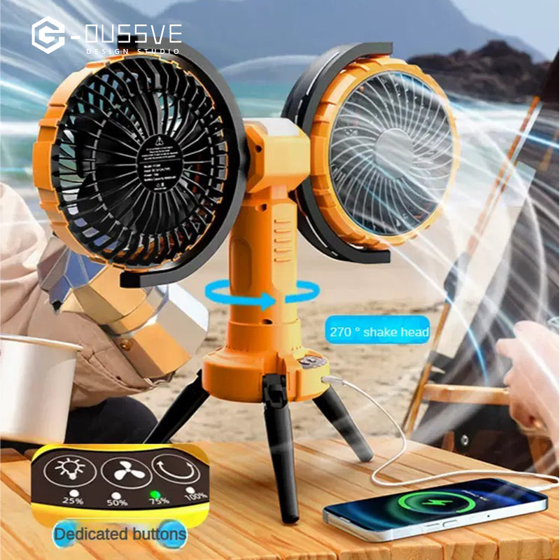 G-OUSSVE｜360-Degree Rotating Dual-Head Fan with Oscillation