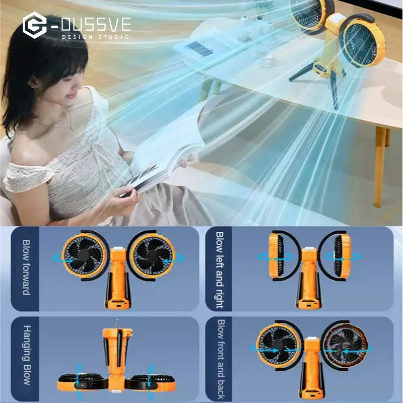 G-OUSSVE｜360-Degree Rotating Dual-Head Fan with Oscillation