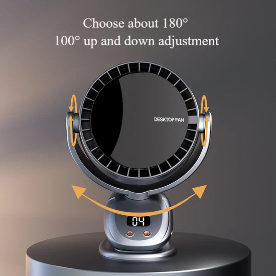 Portable bladeless fan with rechargeable battery and USB charging