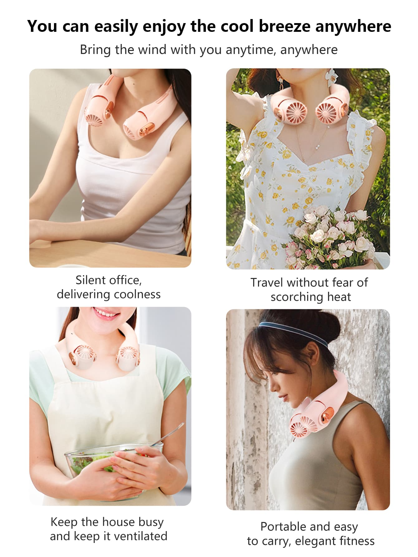 Newly Upgraded Rotatable Fan Head,Hands-Free Bladeless Fan