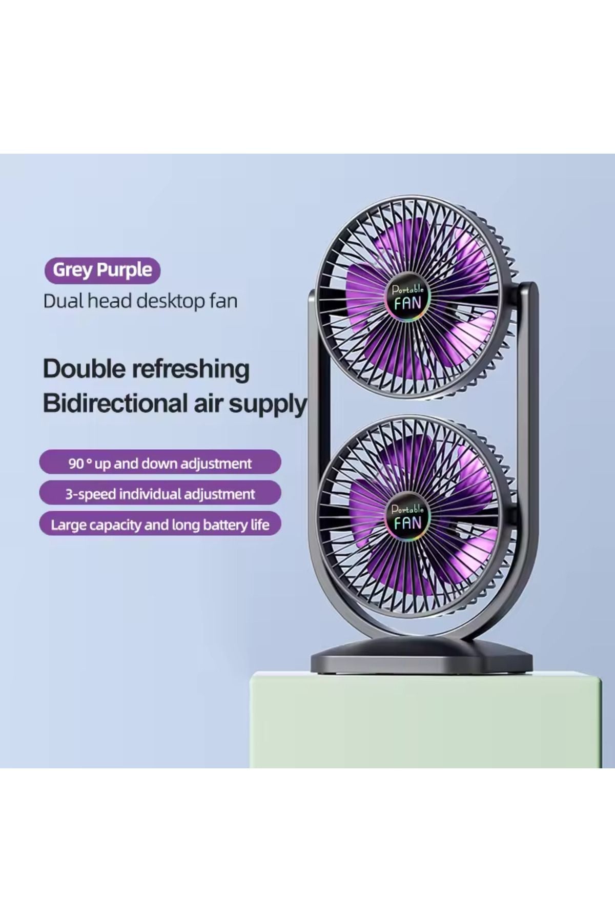 Airstorr  2 in 1 Dual Head Fan Ideal for Indoor and Outdoor Separate Up Down Control, Two Way Cooling