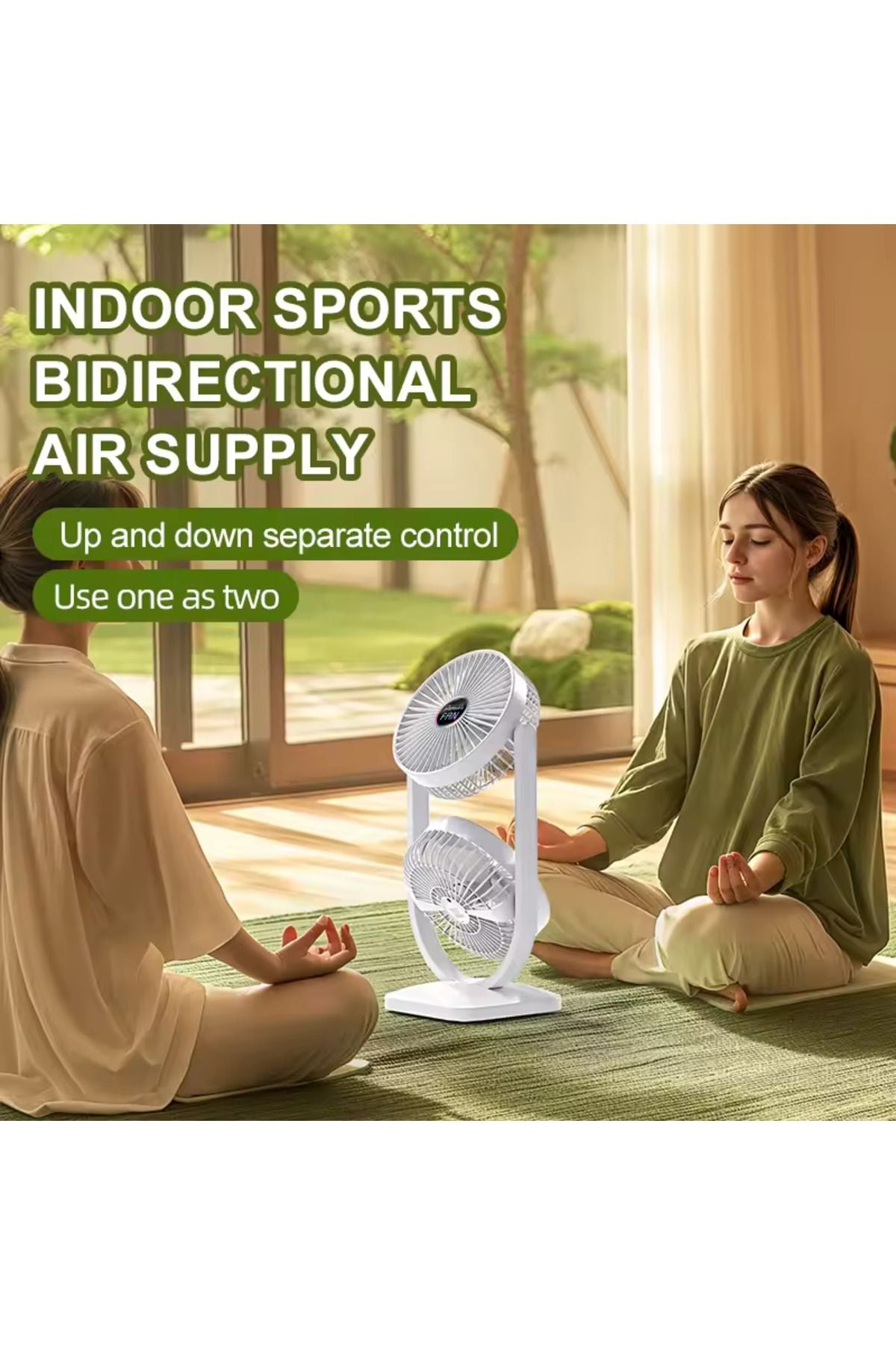 Airstorr  2 in 1 Dual Head Fan Ideal for Indoor and Outdoor Separate Up Down Control, Two Way Cooling