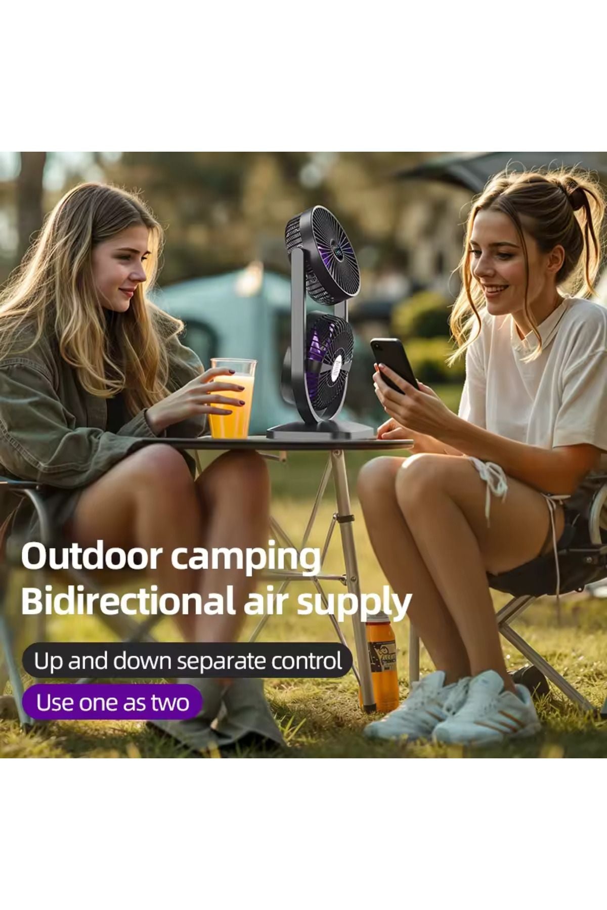 Airstorr  2 in 1 Dual Head Fan Ideal for Indoor and Outdoor Separate Up Down Control, Two Way Cooling