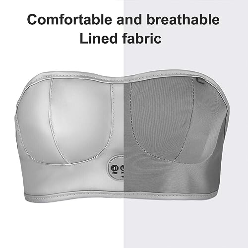 ERICSF Smart Electric Breast Massager USB Rechargeable Bra with Smart Heating Function - Breast Massager for Breast Growth and Firming (Gray)