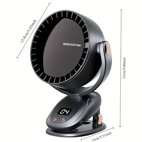 Portable bladeless fan with rechargeable battery and USB charging