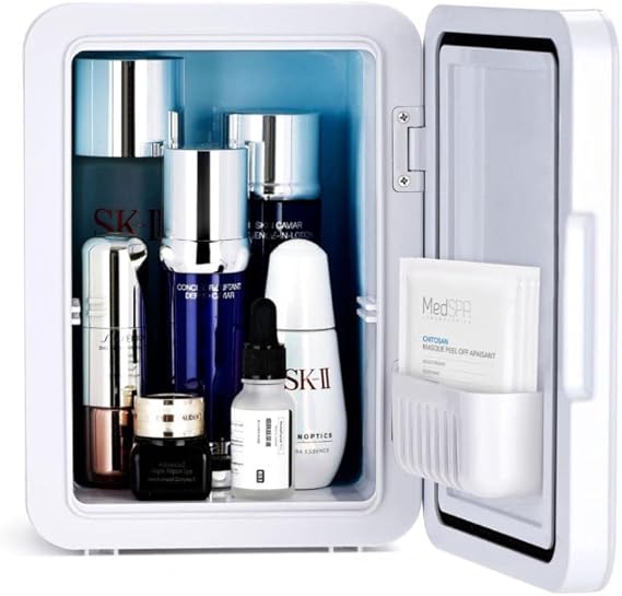 Arabest 8L Mini Makeup Fridge with LED Light Mirror