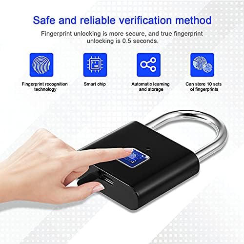 IP65 Smart Digital Alarm Fingerprint Pad Lock Smart Biometric Fingerprint Padlock