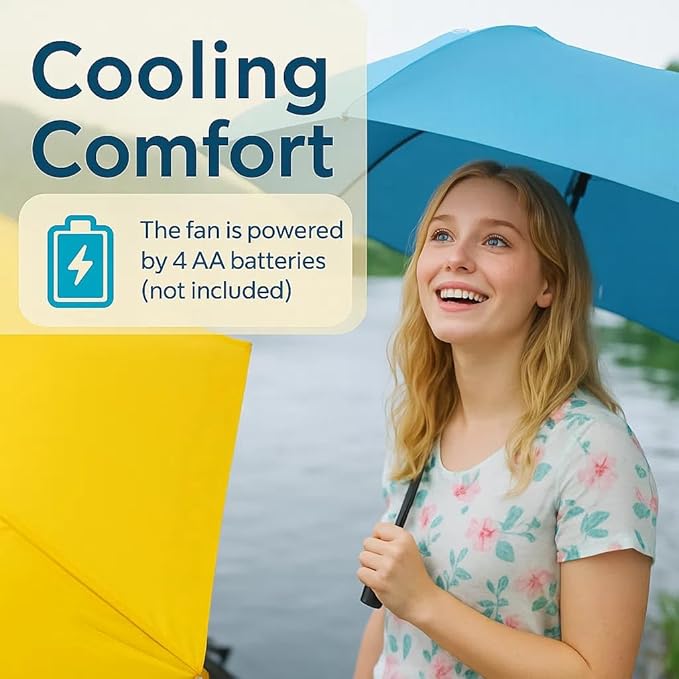 Parasol - Long Handle Umbrella with Fan