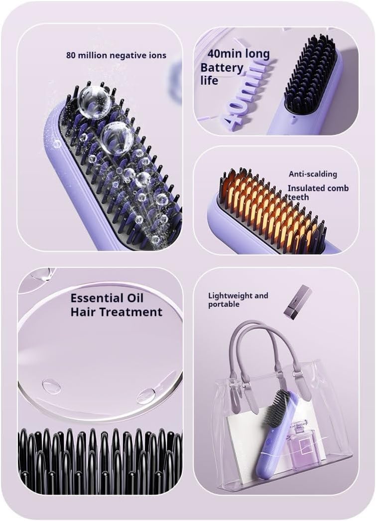 2 in 1 Wireless Hair Straightener and Automatic Curler