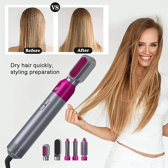 5-in-1 Hot Air Hair Dryer and Curler Tool Set