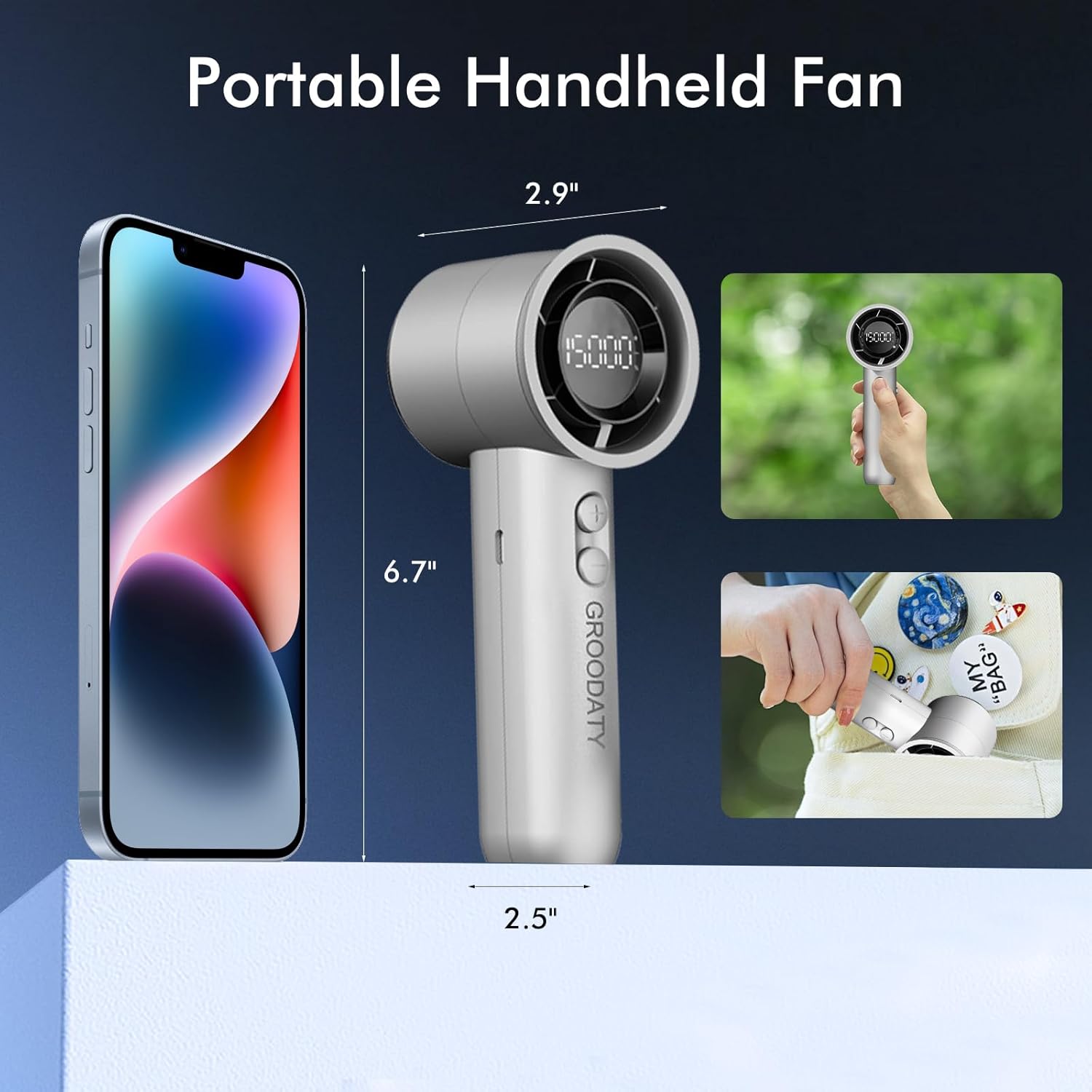 Portable Handheld Turbo Fan150 Speed Mini Fan