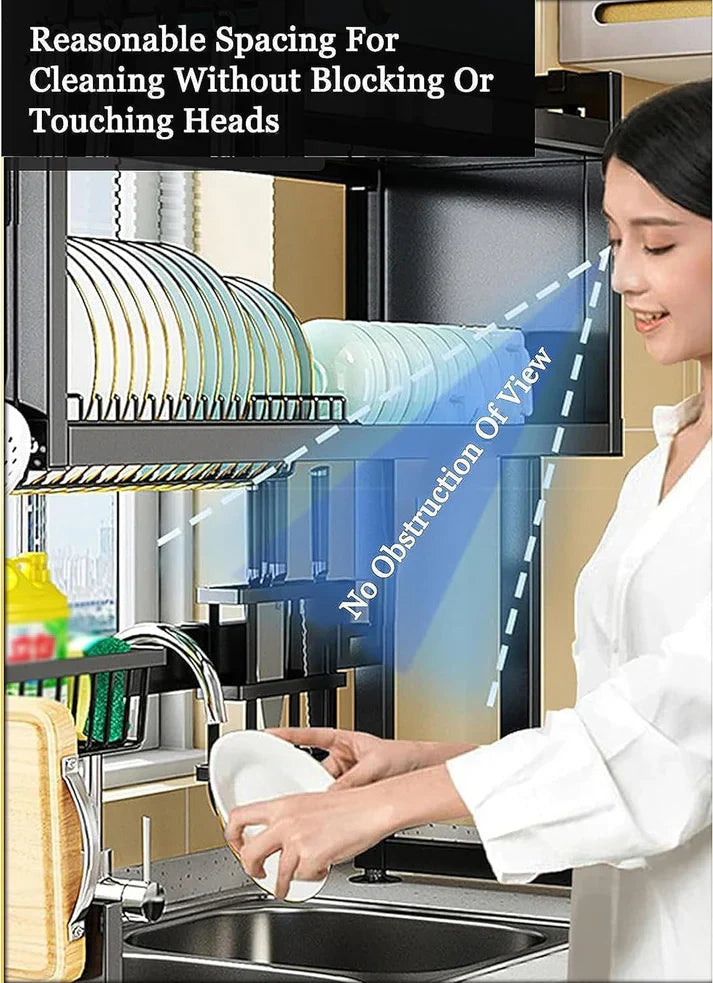 Premium Quality Heavy Duty Over The Sink Dish Drying Stand 3 Tier