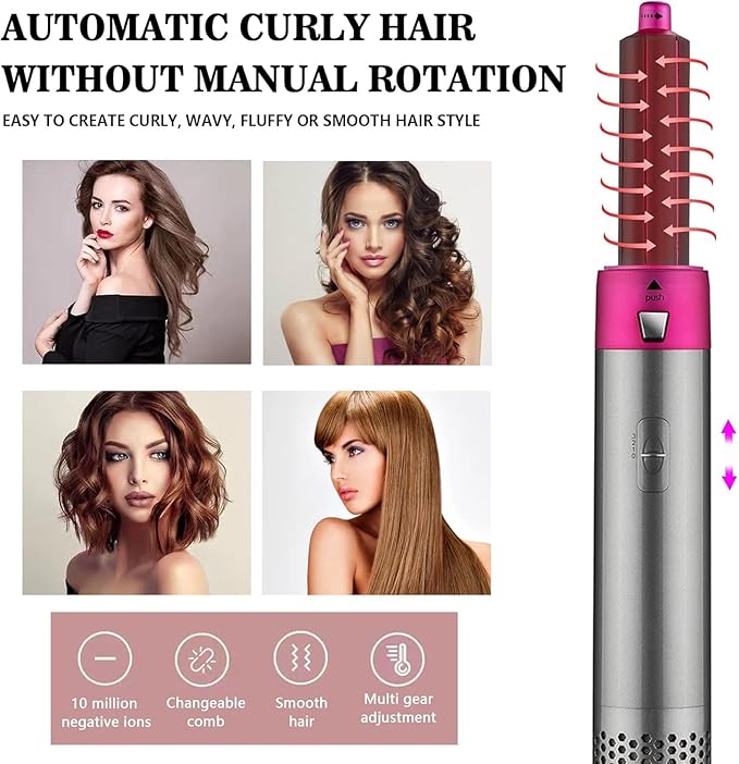 5-in-1 Hot Air Hair Dryer and Curler Tool Set