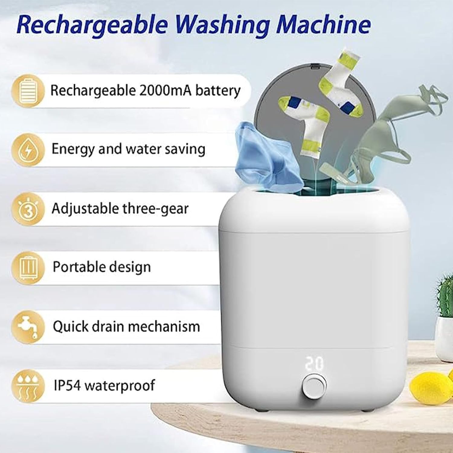 Mini Portable Washing Machine 5L High Capacity