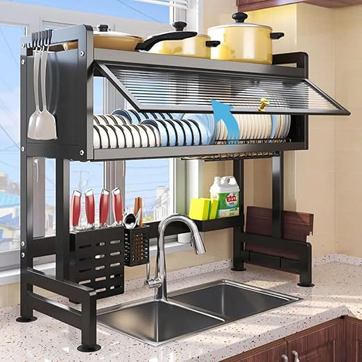 Premium Quality Heavy Duty Over The Sink Dish Drying Stand 3 Tier