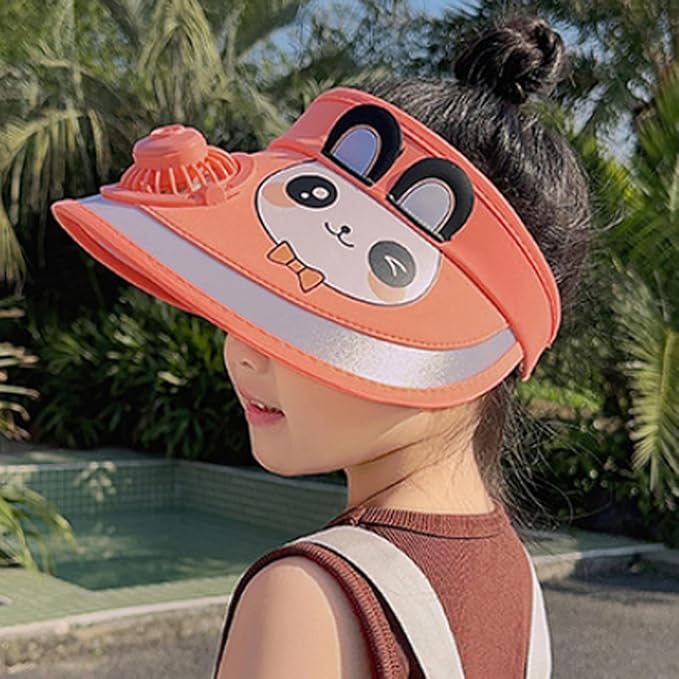 Kids' Summer Fan Cap - Sun Protection Girls' Stylish Sunshade Hat