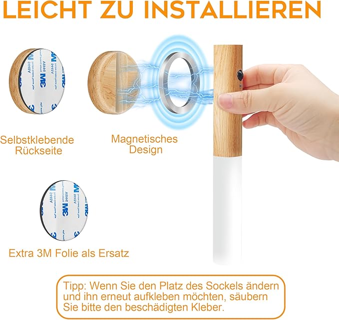 Wooden Wall Light with Motion Sensor