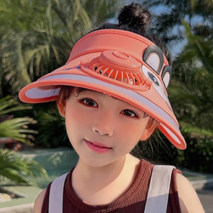 Kids' Summer Fan Cap - Sun Protection Girls' Stylish Sunshade Hat