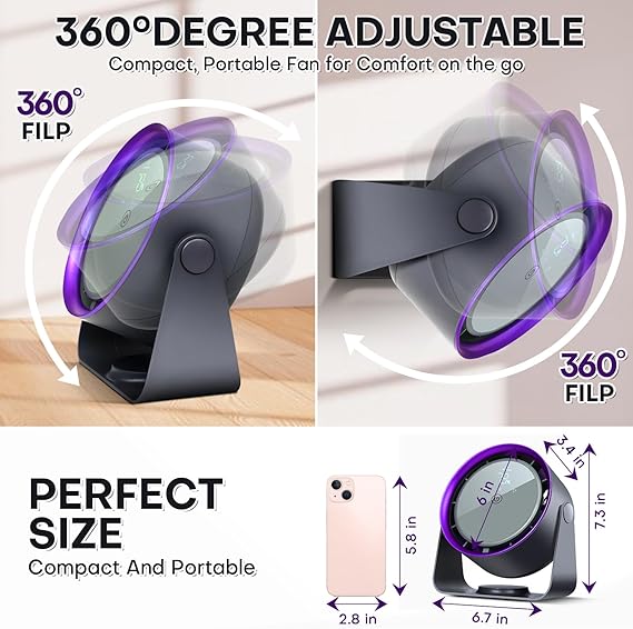 Digital Display Rechargeable Battery Operated Fan