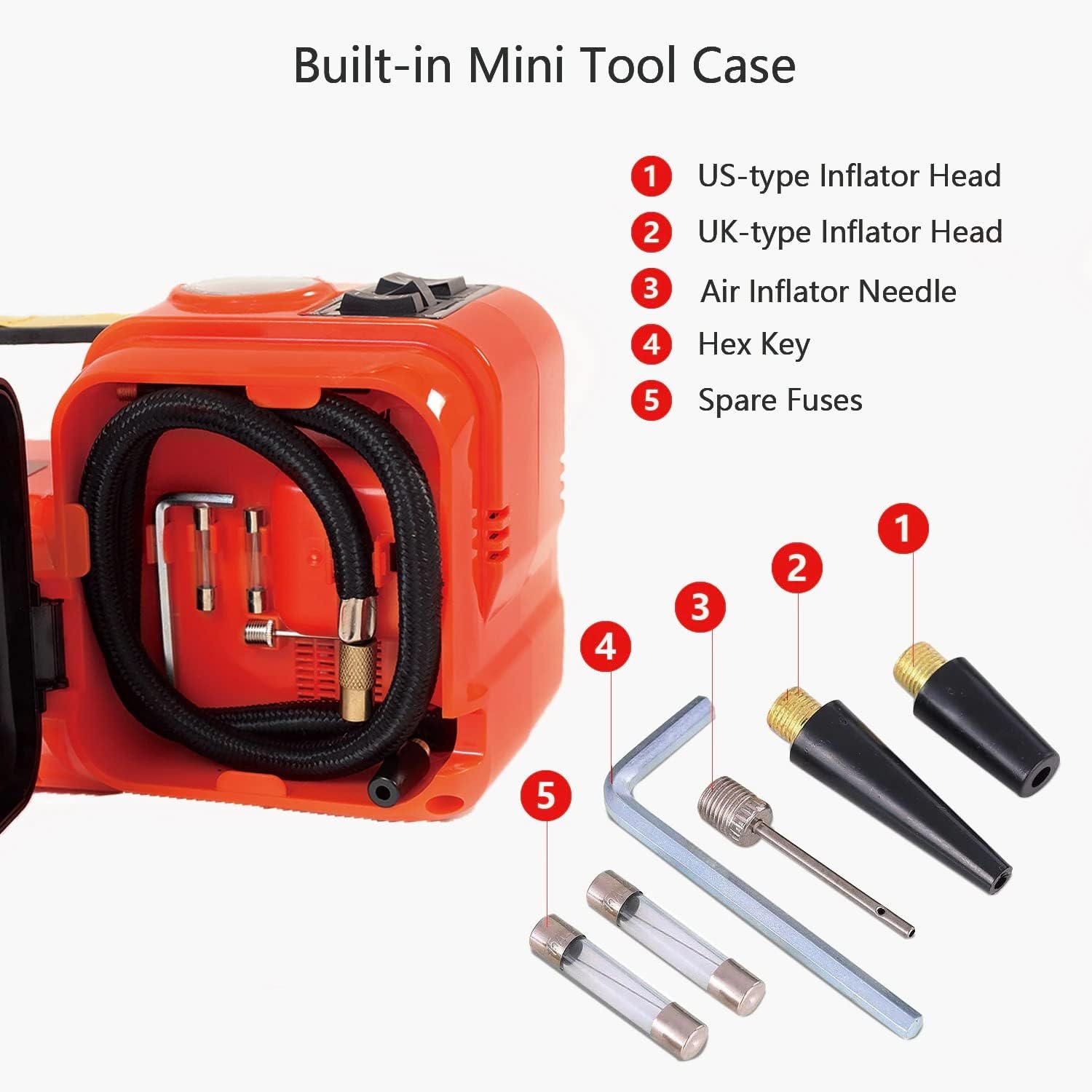 3 in 1 Car Repair Tools Set Tire Inflator DC 12V