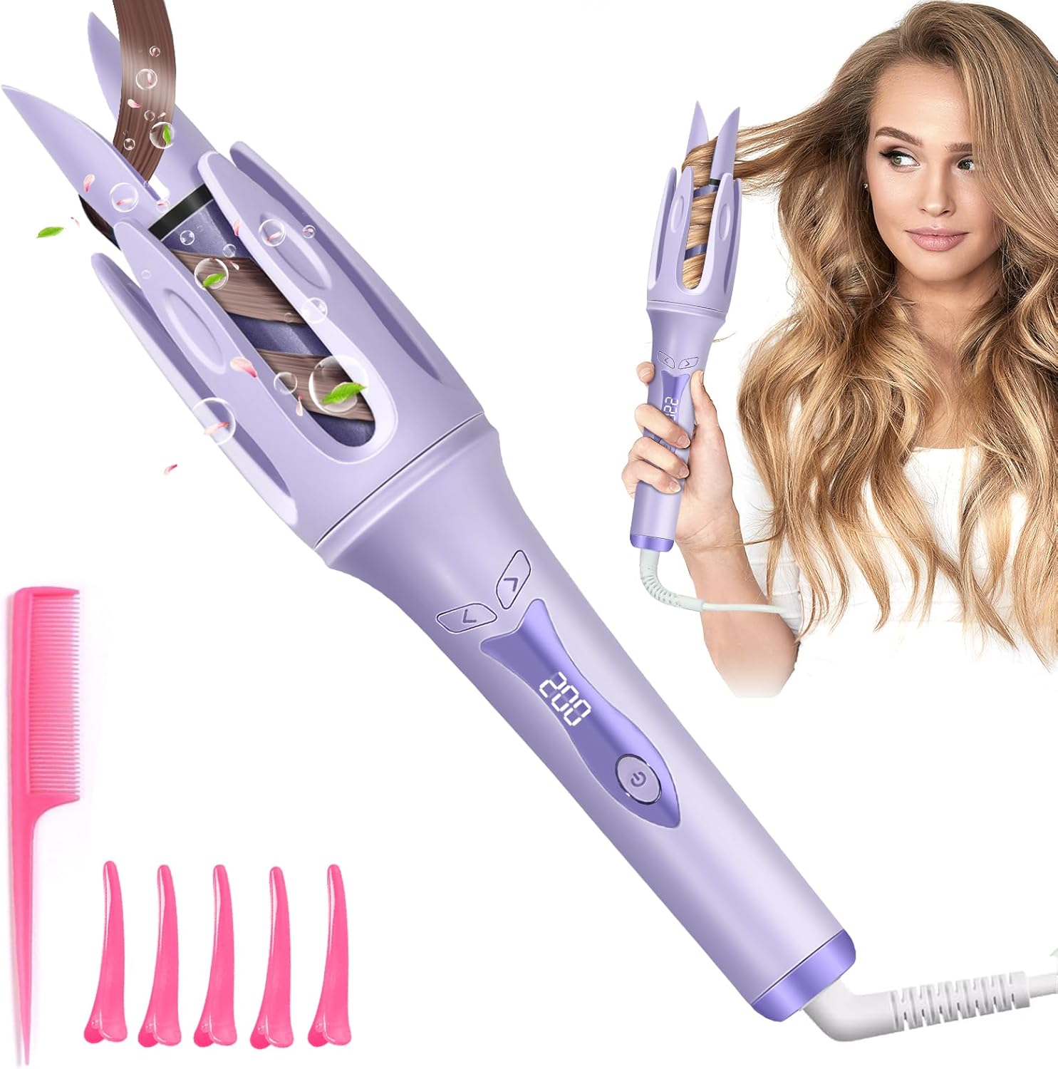 2 in 1 Wireless Hair Straightener and Automatic Curler