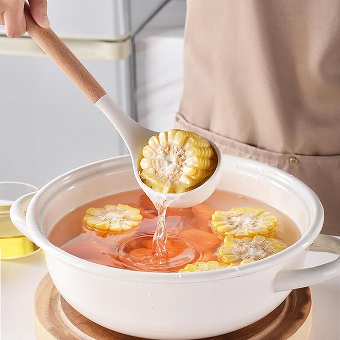 19 Piece Silicone Kitchenware Utensil Set Silicone Kitchen Utensils Set Heat Resistant Non-stick Cooking Tool with Wooden Handles Silicone Cookware Set BPA Free,19pcs Multicolor