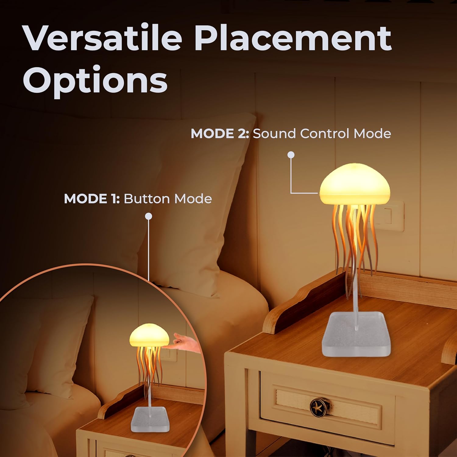 IHAUSS Jelly Fish Light Lamp with Dancing Legs and Changing Color
