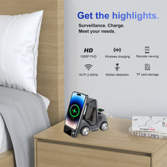 WiFi 3-in-1 Wireless Charging Stand with Hidden Camera