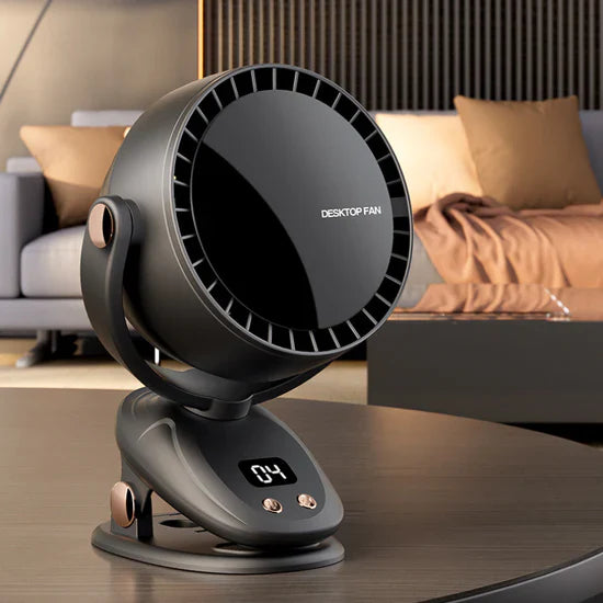 Portable bladeless fan with rechargeable battery and USB charging