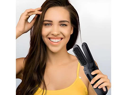 2-in-1 Ionic Straightening Comb and Curling Iron Cordless
