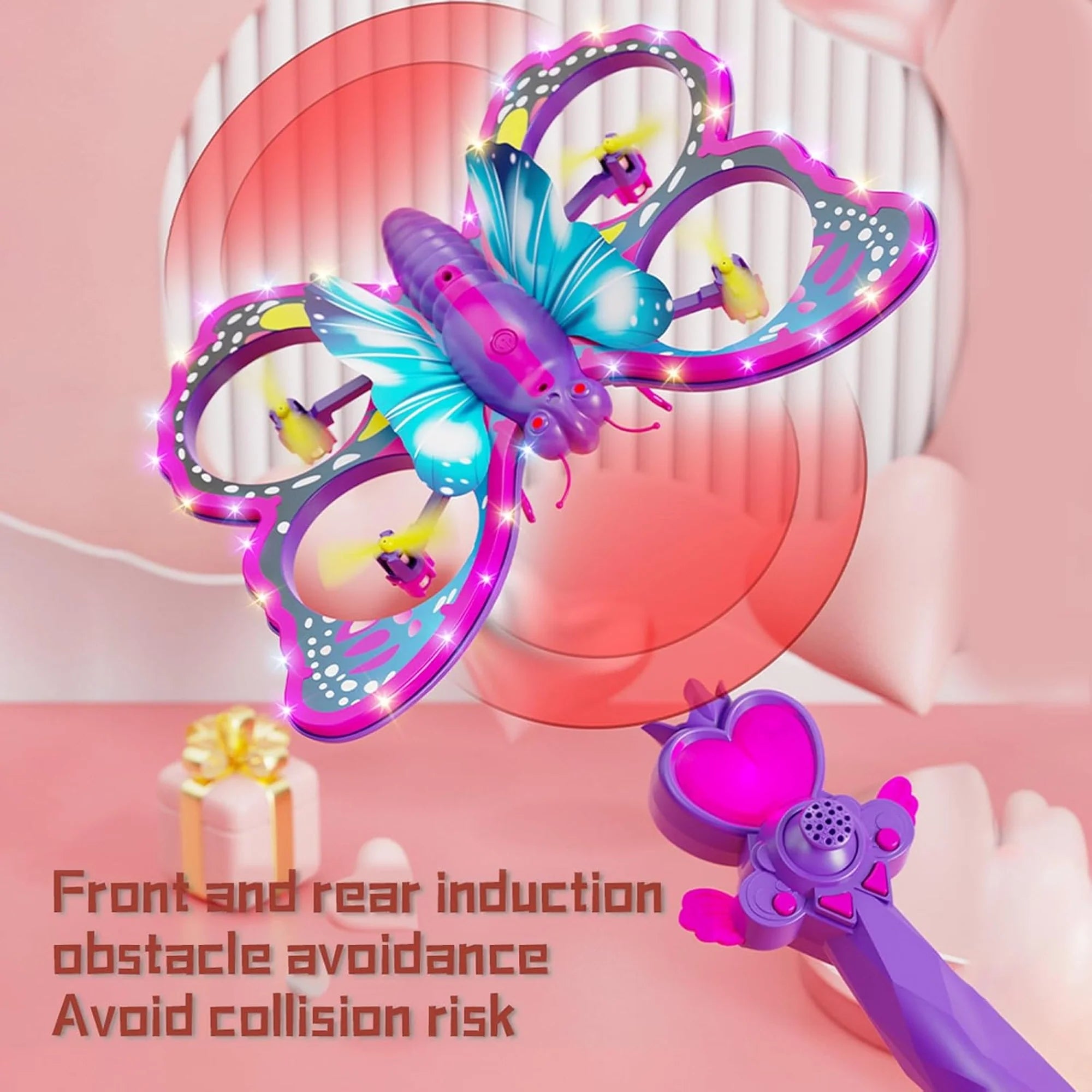 Butterfly Drone for Kids - LED Lights, Altitude Hold, Headless Mode, and 360° Flip RC Quadcopter