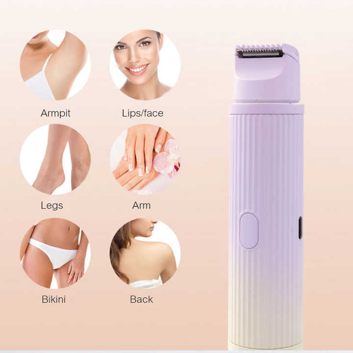 2 IN 1 Hair Remover Portable USB Lady Epilator Waterproof Replaceable Blade Bikini Razor for Women Body