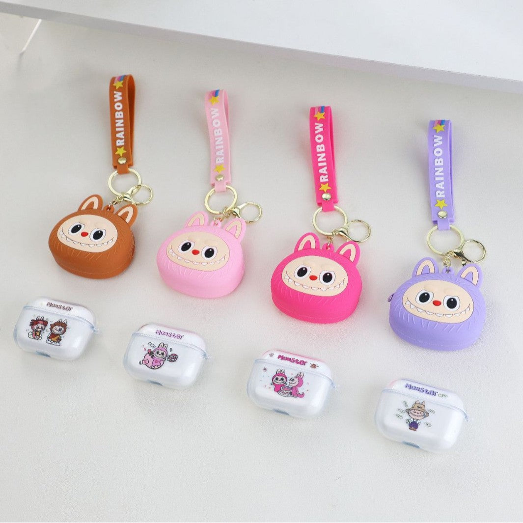 Labubu Design Airpods Pro Blutooth+ Airpod case+ Labubu keychain