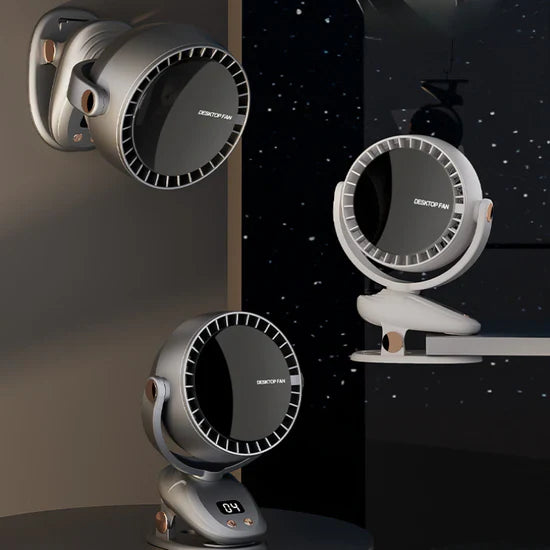 Portable bladeless fan with rechargeable battery and USB charging