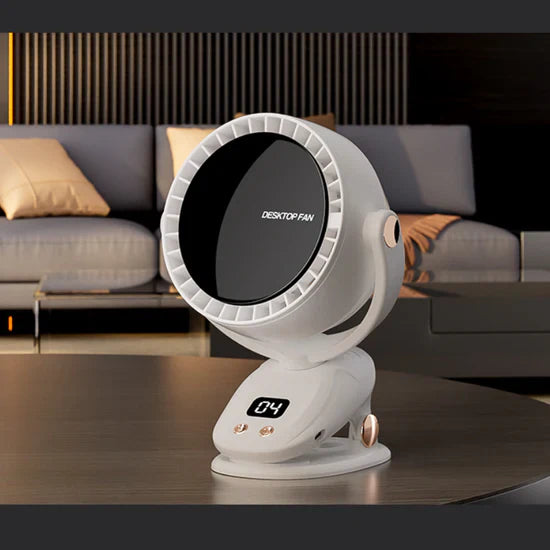 Portable bladeless fan with rechargeable battery and USB charging