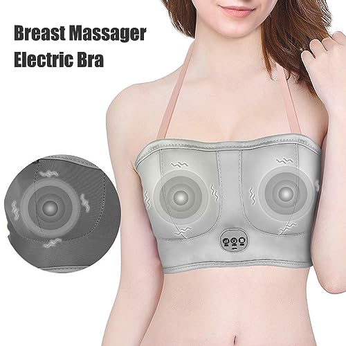 ERICSF Smart Electric Breast Massager USB Rechargeable Bra with Smart Heating Function - Breast Massager for Breast Growth and Firming (Gray)