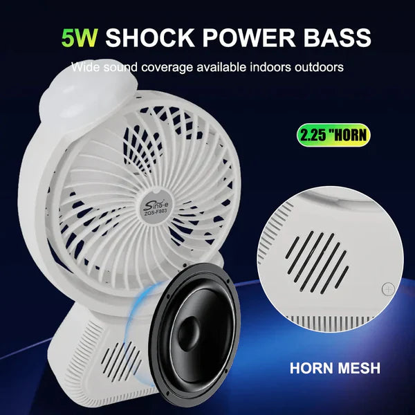 Sing-e Multifunction Speaker Cool Light & Desktop Fan